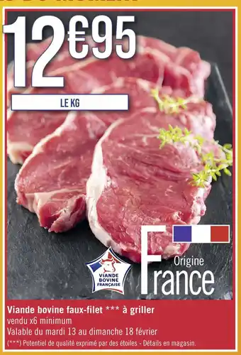 Géant Casino Viande bovine faux-filet à griller offre