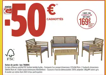 Géant Casino Salon de jardin bas TAOBIS offre