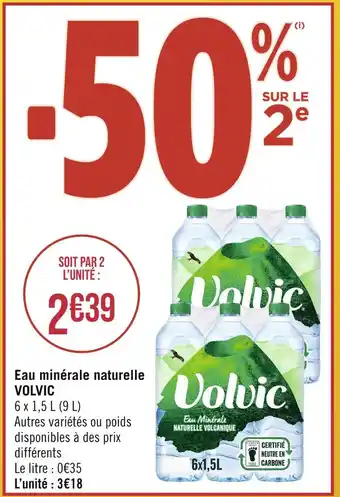 Géant Casino VOLVIC Eau minérale naturelle offre