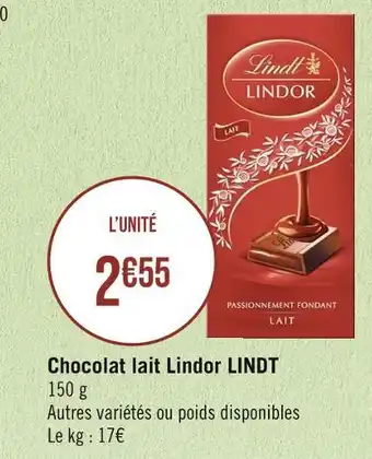 Géant Casino LINDT Chocolat lait Lindor offre