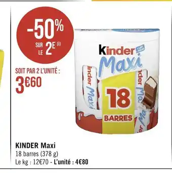 Géant Casino KINDER KINDER Maxi offre