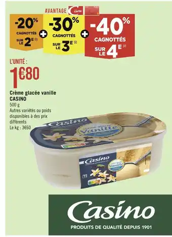 Géant Casino CASINO Crème glacée vanille offre