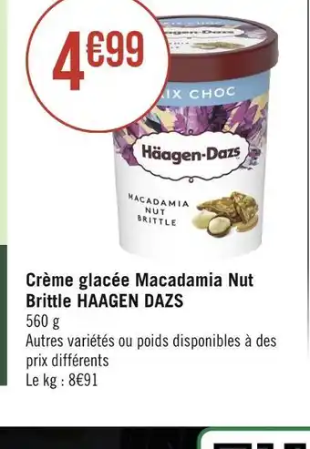Géant Casino HAAGEN DAZS Crème glacée Macadamia Nut Brittle offre