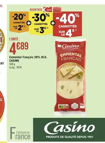 Géant Casino CASINO Emmental Français 28% M.G offre