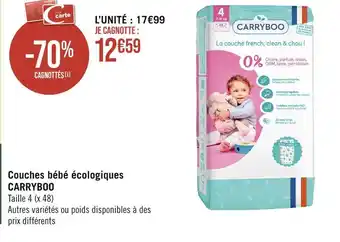 Géant Casino CARRYBOO Couches bébé écologiques offre
