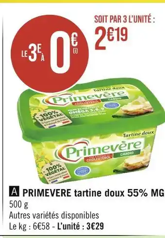 Géant Casino PRIMEVERE tartine doux 55% MG offre