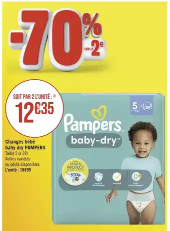 Géant Casino PAMPERS Changes bébé baby dry offre