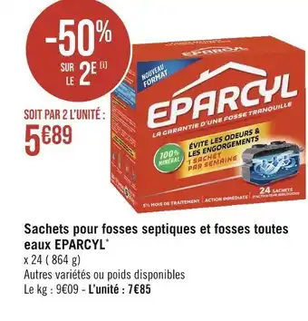 EPARCYL Sachets pour fosses septiques et fosses toutes eaux