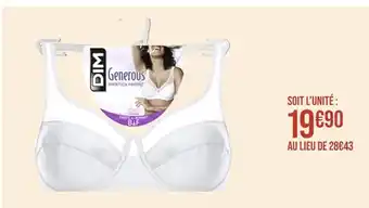 Géant Casino DIM Soutien-gorge avec armature GENEROUS CLASSIQUE offre
