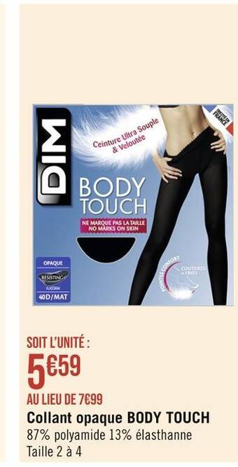 Promo Dim collant body touch opaque chez Carrefour Market