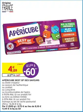 Intermarché APÉRICUBE APÉRICUBE BEST OF DES SAVEURS offre