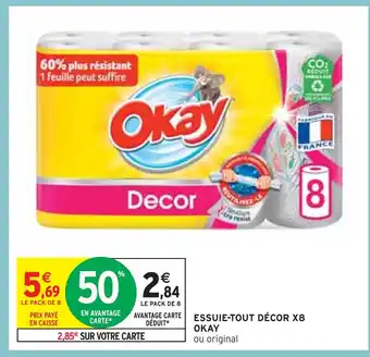 Intermarché OKAY ESSUIE-TOUT DÉCOR X8 offre