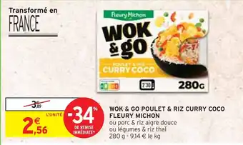 Intermarché FLEURY MICHON WOK & GO POULET & RIZ CURRY COCO offre