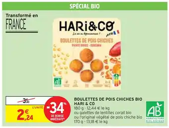 Intermarché HARI & CO BOULETTES DE POIS CHICHES BIO offre