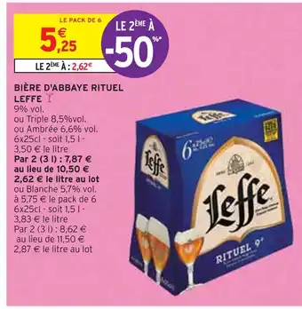 Intermarché LEFFE BIÈRE D'ABBAYE RITUEL offre