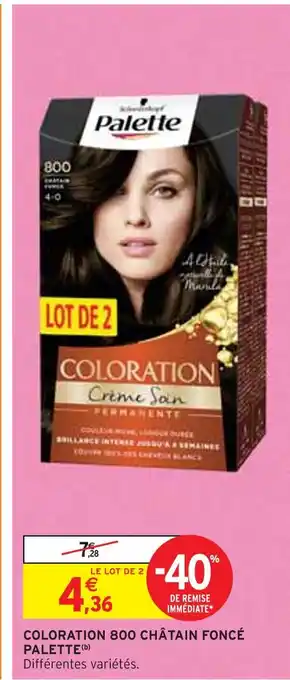 Intermarché PALETTE COLORATION 800 CHÂTAIN FONCÉ offre