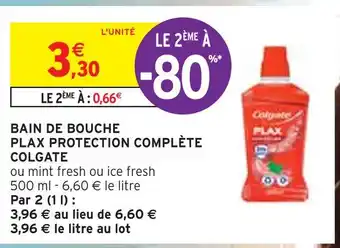 Intermarché COLGATE BAIN DE BOUCHE PLAX PROTECTION COMPLÈTE offre