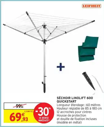 Intermarché LEIFHEIT SÉCHOIR LINOLIFT 600 QUICKSTART offre