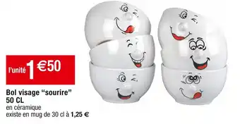 Cora x Carrefour Bol visage ‘‘sourire’’ 50 CL offre