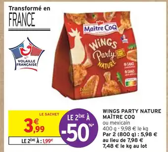 Intermarché MAÎTRE COQ WINGS PARTY NATURE offre