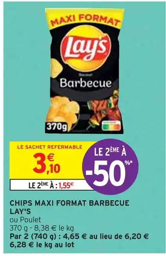 Intermarché LAY'S CHIPS MAXI FORMAT BARBECUE offre