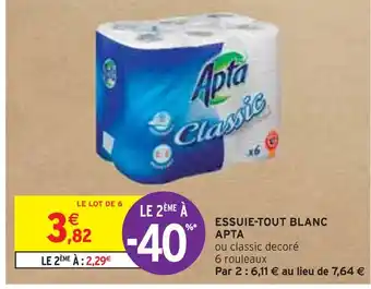 Intermarché APTA ESSUIE-TOUT BLANC offre