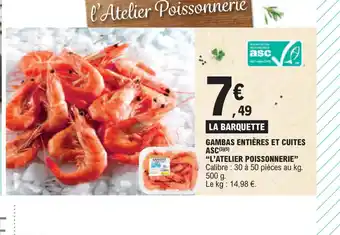 E.Leclerc GAMBAS ENTIÈRES ET CUITES ASC offre