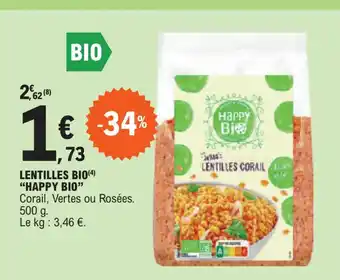 E.Leclerc LENTILLES BIO Happy Bio offre