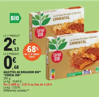 GALETTES AU BOULGOUR BIO CÉRÉAL BIO"