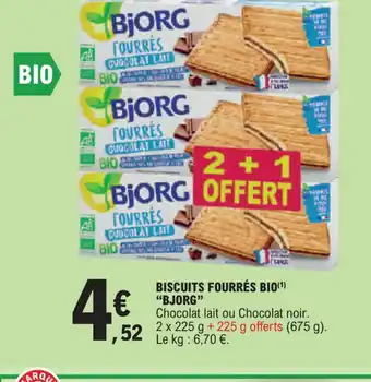 E.Leclerc BISCUITS FOURRÉS BIO BJORG" offre