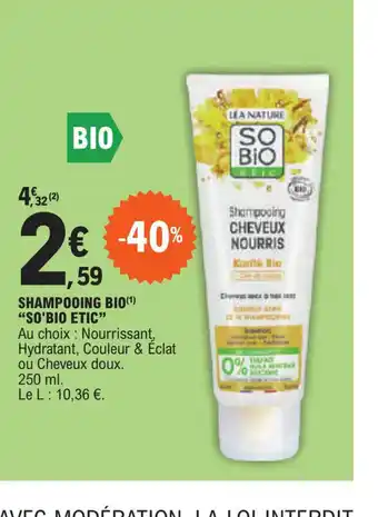 E.Leclerc SHAMPOOING BIO SO'BIO ETIC" offre