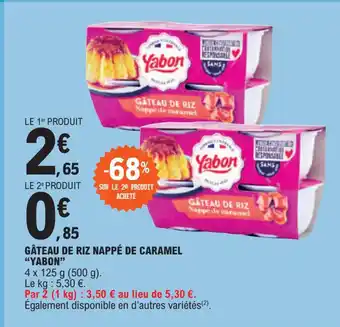 E.Leclerc GÂTEAU DE RIZ NAPPÉ DE CARAMEL "YABON" offre