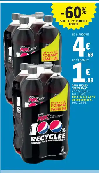 E.Leclerc SANS SUCRES PEPSI MAX offre
