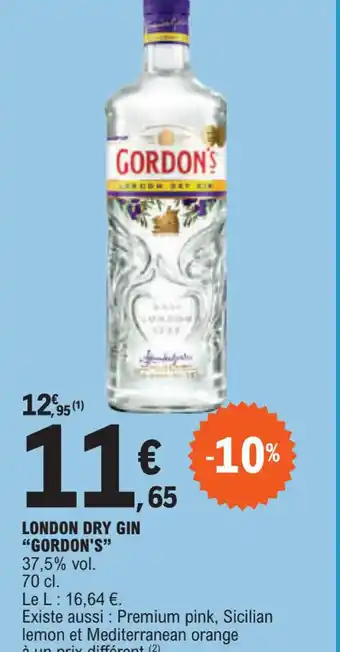 E.Leclerc LONDON DRY GIN "GORDON'S" offre