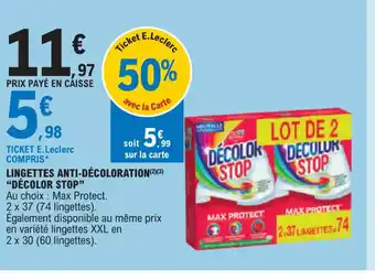 LINGETTES ANTI-DÉCOLORATION DÉCOLOR STOP"