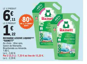 E.Leclerc RECHARGE LESSIVE LIQUIDE RAINETT" offre