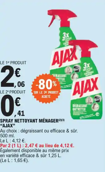 E.Leclerc SPRAY NETTOYANT MÉNAGER AJAX" offre