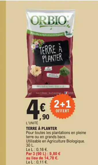 E.Leclerc L'UNITÉ TERRE À PLANTER offre