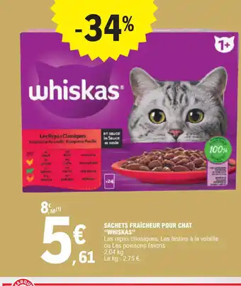 E.Leclerc SACHETS FRAÎCHEUR POUR CHAT offre