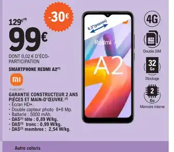 E.Leclerc SMARTPHONE REDMI A2 offre