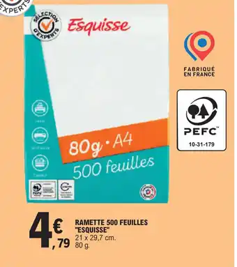 E.Leclerc RAMETTE 500 FEUILLES ESQUISSE offre