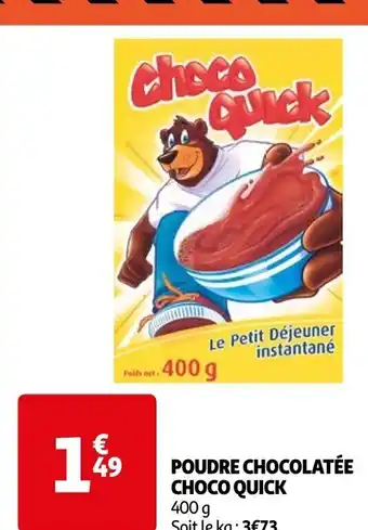 Auchan POUDRE CHOCOLATÉE CHOCO QUICK 400 g offre
