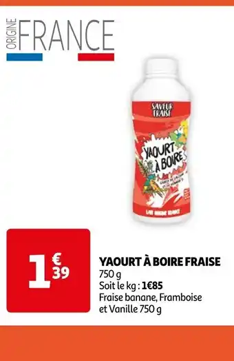 Auchan YAOURT À BOIRE FRAISE offre