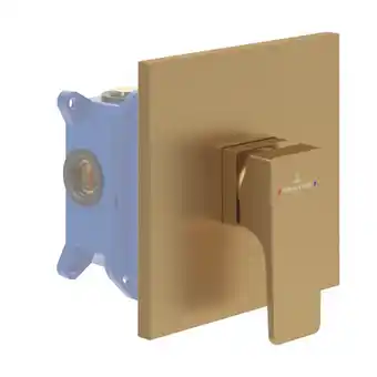 Brico Cash Façade mécanique VILLEROY ET BOCH Architectura Square Brushed Gold + corps encastré offre