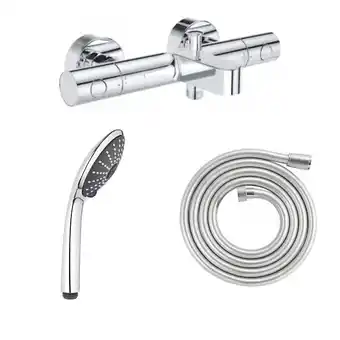 Brico Cash GROHE Mitigeur bain douche Precision Get avec douchette 3jets Vitalio Joy 110 Massage et flexible 200cm offre