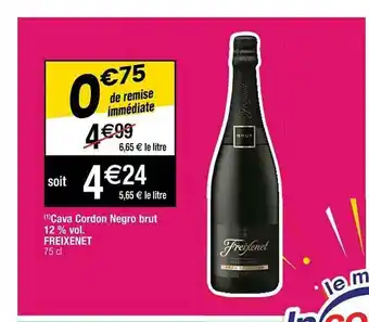 Cava Cordon Negro Brut 12% Vol. Freixenet