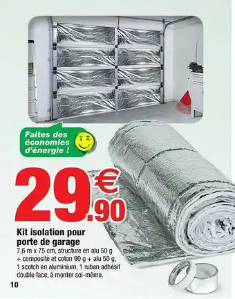 Bazarland Kit Isolation Pour Porte De Garage offre