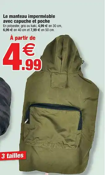Le Manteau Imperméable Avec Capuche Et Poche