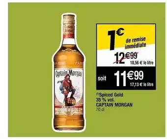Cora x Carrefour Spiced Gold 35% Vol. Captain Morgan offre