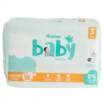 Auchan Supermarché Couches Sensitive Auchan Baby offre